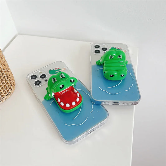 Biting Crocodile 3D Protective iPhone Case