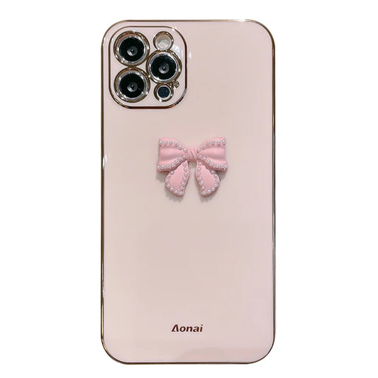 Little Pink Bow 3D Shiny Protective iPhone Case