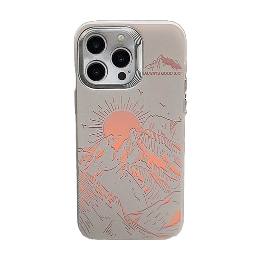 Sunrise Mountain Line Art Protective iPhone Case