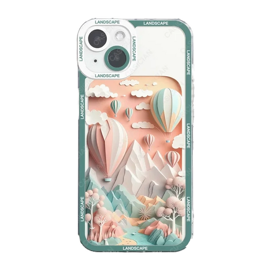 Soft Paper Landscape Hot Air Balloon Phone Case