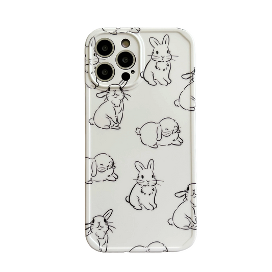 Simple Line Rabbit Cute Protective Case