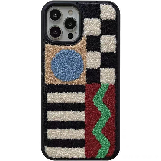 Plush Check Geometric Case